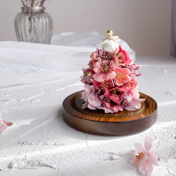【Creema限定】【早期お正月2021】煌めきガラスドームの桜飾り 3枚目の画像