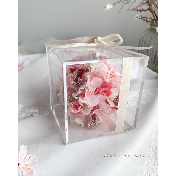 【Creema限定】【桜ハンドメイド2022】桜とピンクローズのフラワーブーケ 5枚目の画像
