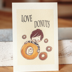 "Love donuts" レターセット&ポストカードセット 5枚目の画像