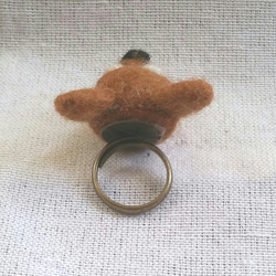羊毛フェルト【犬】柴犬指輪(リング) 4枚目の画像