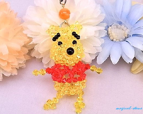 クマのプーさんのスワロフスキーストラップ キーホルダー yurina 通販
