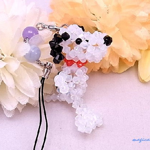 希少！SNOOPY TOWN スヌーピー☆ビーズストラップ ☆ペア レトロ 希少