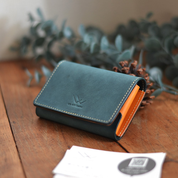 イタリアンレザーのカードケース（名刺入れ）｜ブルーベリー 名刺入れ