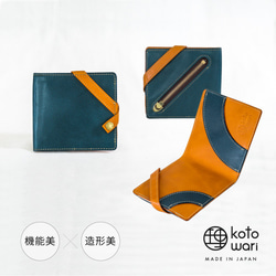【3日以内発送】《特許》薄さ7mm・機能性を極めた折財布【理 kotowari® slim】（クラシックブルー） 4枚目の画像