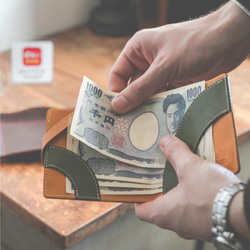 [3天內出貨][專利]7毫米超薄折疊錢包，具有終極功能[Ri kotowari® slim]（草綠色） 第6張的照片