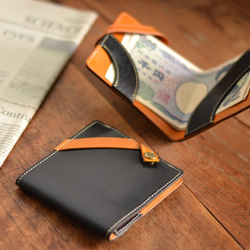 [3天內出貨][專利]7毫米超薄折疊錢包，具有終極功能[Ri kotowari® slim]（黑色） 第2張的照片