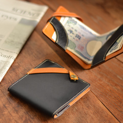 【3日以内発送】《特許》薄さ7mm・機能性を極めた折財布【理 kotowari® slim】（ブラック） 2枚目の画像