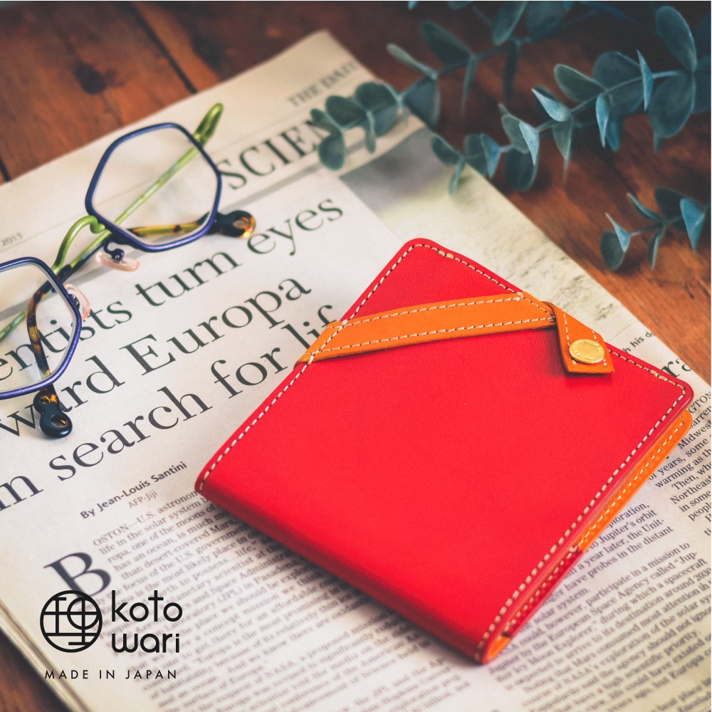 【3日以内発送】《特許》薄さ7mm・機能性を極めた折財布【理 kotowari® slim】（ルージュレッド） 7,742円