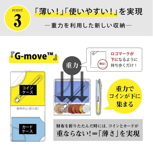 厚革の薄いミニ財布【理 kotowari® mini】（クラシックブルー） 6枚目の画像