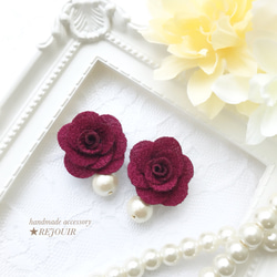 rose × cotton pearl pierce*° 3枚目の画像