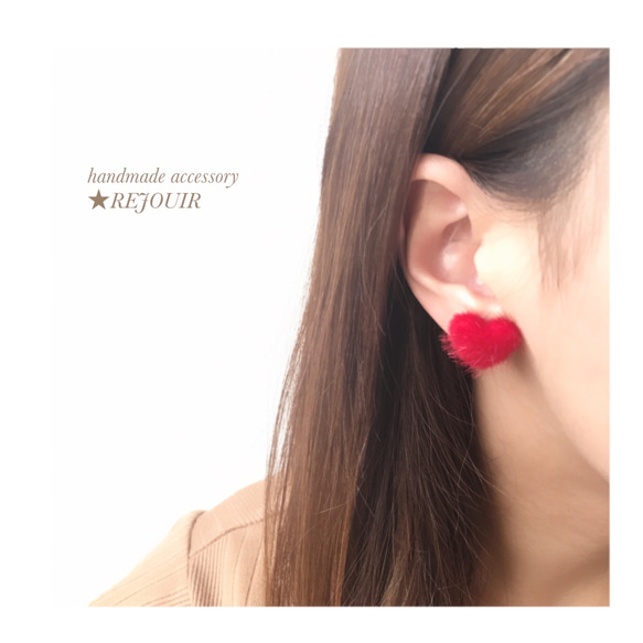 LOVE❤︎ fur heart pierce*° パールキャッチ 4枚目の画像