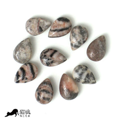 ゼブラストーン ドロップ 12×8㎜ 10個　天然石 ビーズ アクセサリー材料 ジェムストーン 3枚目の画像