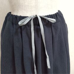 コットン　ガウチョパンツ　スカーチョ　ネイビー　紺　綿　フリーサイズ 4枚目の画像