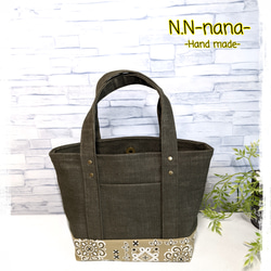 デニムと迷彩柄の肩掛けトートバッグ.71 トートバッグ N.N -nana- 通販