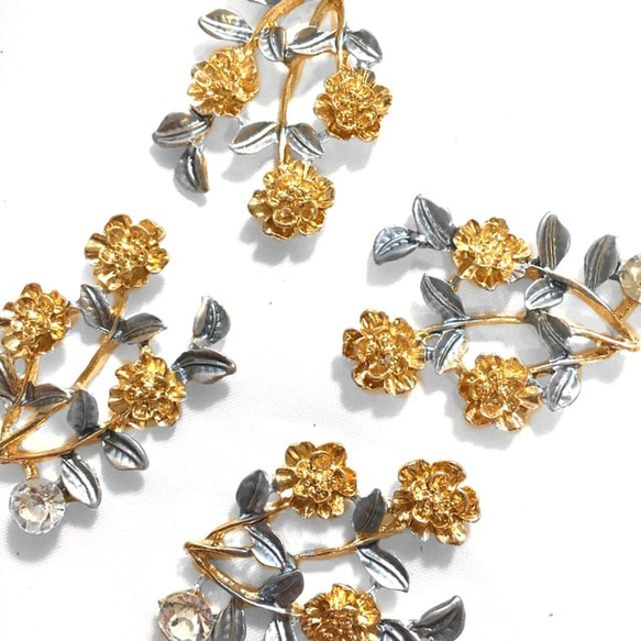 IMPORT 4P GOLD FLOWER CHARM 4枚目の画像