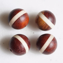 Wooden Beads ウッド チャームWood Geometric Beads 18mm 4p WBC001WH 1枚目の画像