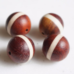 Wooden Beads ウッド チャームWood Geometric Beads 18mm 4p WBC001WH 2枚目の画像