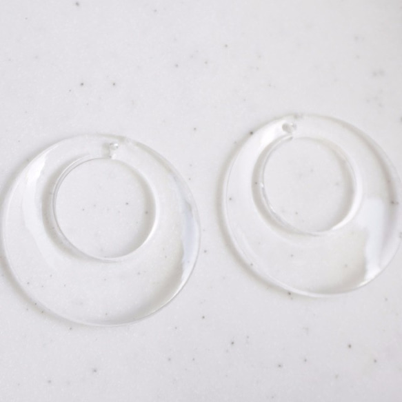 Import 2pcs 55mm Acrylic Beads アクリルビーズ 　透明　clear RCC055CL 1枚目の画像