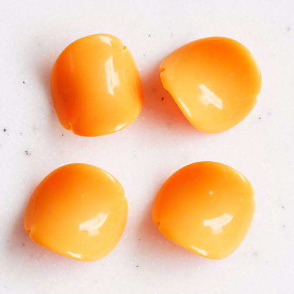 Import 8pcs 25X22mm Acrylic Beads アクリルビーズ orange  FRR065OG 1枚目の画像