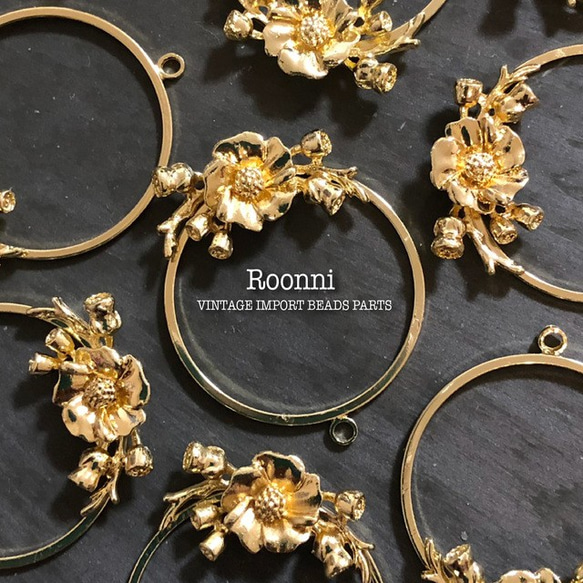 4PCS IMPORT GOLD CHARM 1枚目の画像