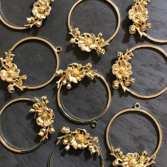 4PCS IMPORT GOLD CHARM 3枚目の画像