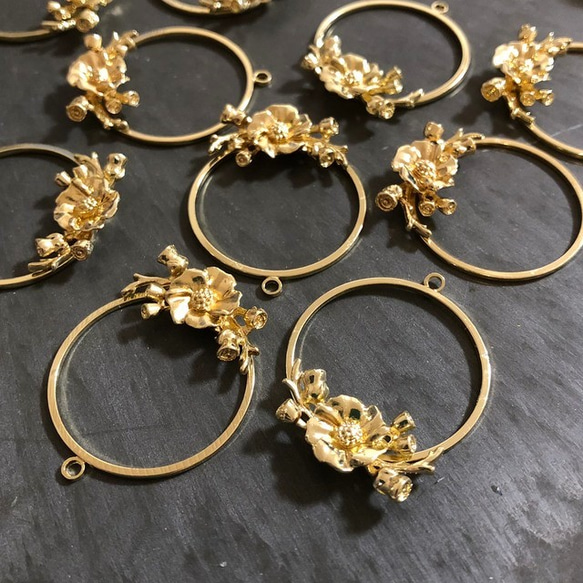 4PCS IMPORT GOLD CHARM 4枚目の画像