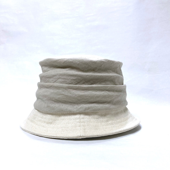 帆布と綿麻の「クシュっと夏の帽子」 5枚目の画像