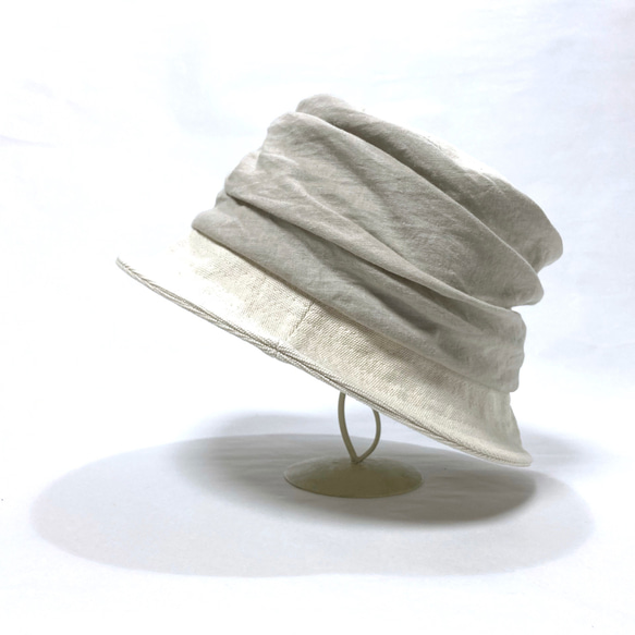 帆布と綿麻の「クシュっと夏の帽子」 8枚目の画像