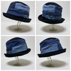 Mixed hat.冬の組み布の帽子。ハナサク 4枚目の画像