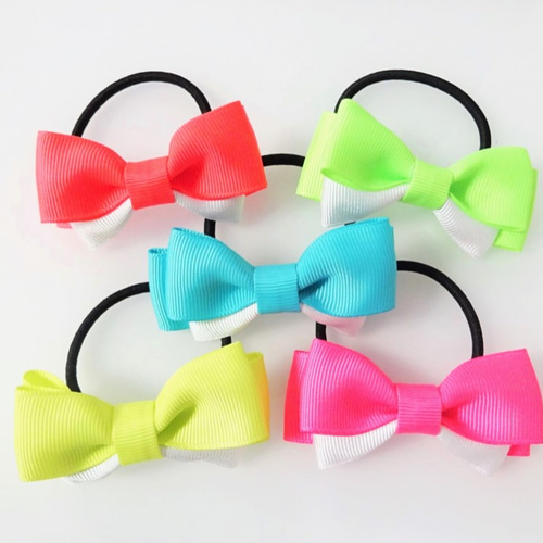 運動会リボンのヘアゴム2個組 ネオンカラー＜送料込＞ 雑貨・その他