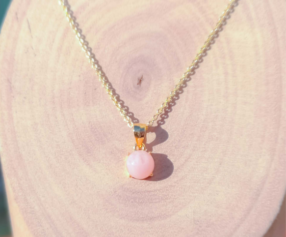 優しい桜色☆ピンクオパールのネックレス 2枚目の画像