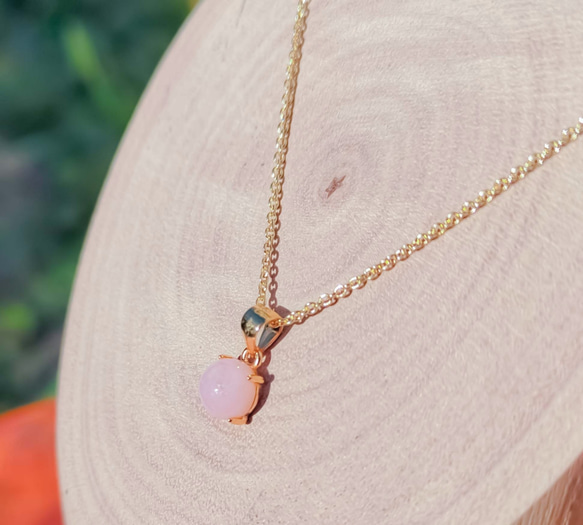 優しい桜色☆ピンクオパールのネックレス 3枚目の画像