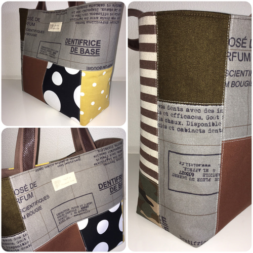 新作！トートバッグ♡パッチワーク♡帆布 トートバッグ REI¥REI