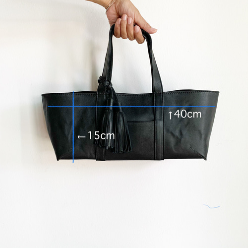ハンドメイド　ヌメ本革　トートバック　クリーマ　ブルー　新品／未使用品　1015 バッグ 革 ｜ 1枚革 トートバッグ ボックス レザーバッグ ヌメ革