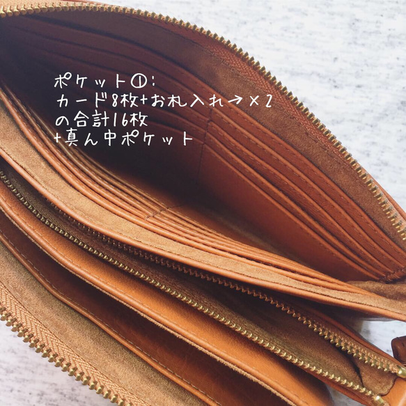 18,900→11,800円◆在庫一掃セール◆これ一つでお出かけ 牛革 3ポケット3wayお財布バッグ◆再販なし 3枚目の画像