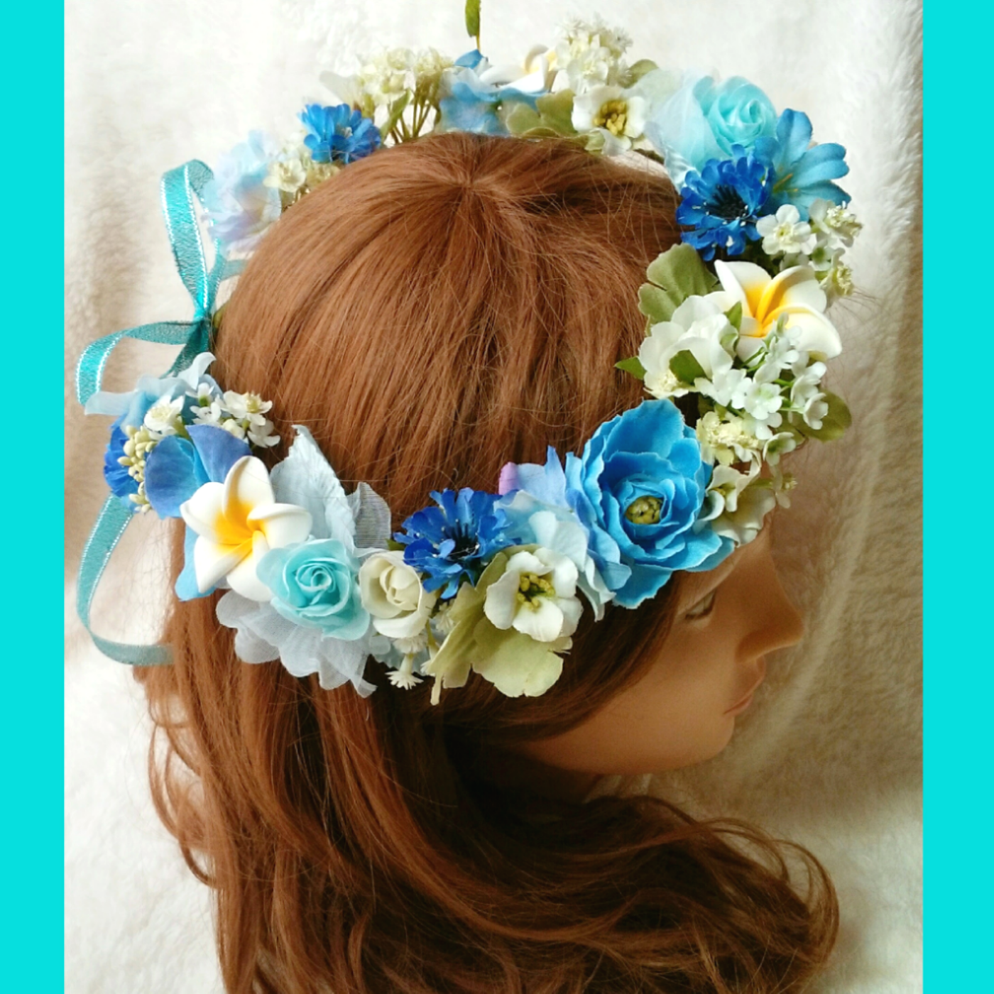 海外ウエディング✿プルメリア花冠　バック小花Set