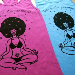 yocomoco.art yoga tank 2013 'Afro girl' BLUE 青 1枚目の画像