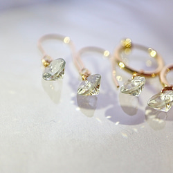 2月の誕生石✶選べる金具✶美しい透明感グリーンアメジスト ピアス・イヤリング サージカルステンレス 14kgf シルバー 2枚目の画像