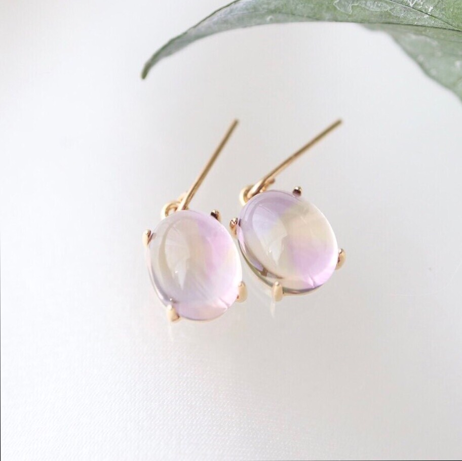 ❀春の装い❀美しい透明感。アメトリン ひと粒ピアス・イヤリング《 選べる金具 》アレルギー対応 サージカルステンレス