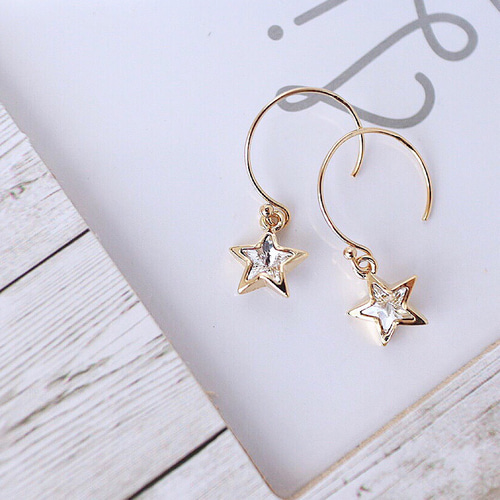 14kgf キラキラ☆スワロSTAR☆ ピアス or イヤリング ピアス