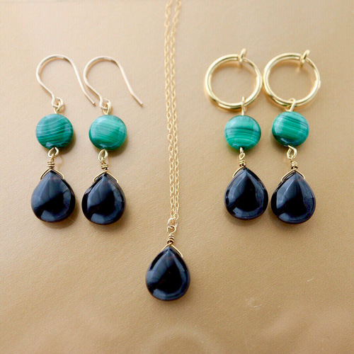 選べる金具＆長さ】美しい黒色。モリオン(黒水晶)ネックレス