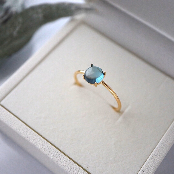 ロンドンブルートパーズ リング 11号 限定1本 K10WG ロンドン