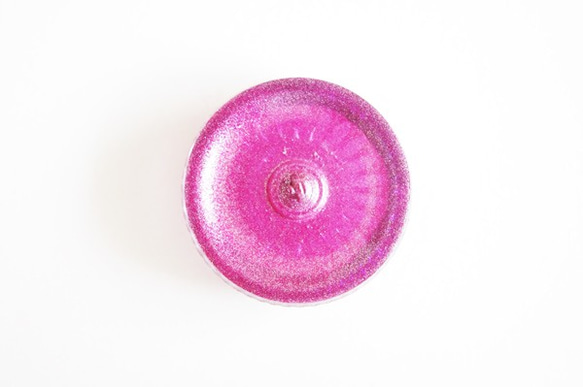 ビンテージ◆チェコ 赤紫のフラワーガラスボタン【Anfisa gb-0029】 3枚目の画像