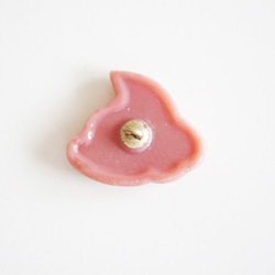 ビンテージ◆チェコ ピンクのウサギガラスボタン【Anfisa gb-0025】 3枚目の画像