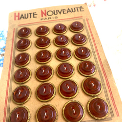 フランス蚤の市　ヴィンテージ50s ボタンシート赤ワイン色18mm 4枚目の画像