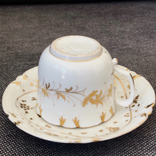 フランス蚤の市○アンティーク○白磁器カップソーサー○パリ窯○19世紀