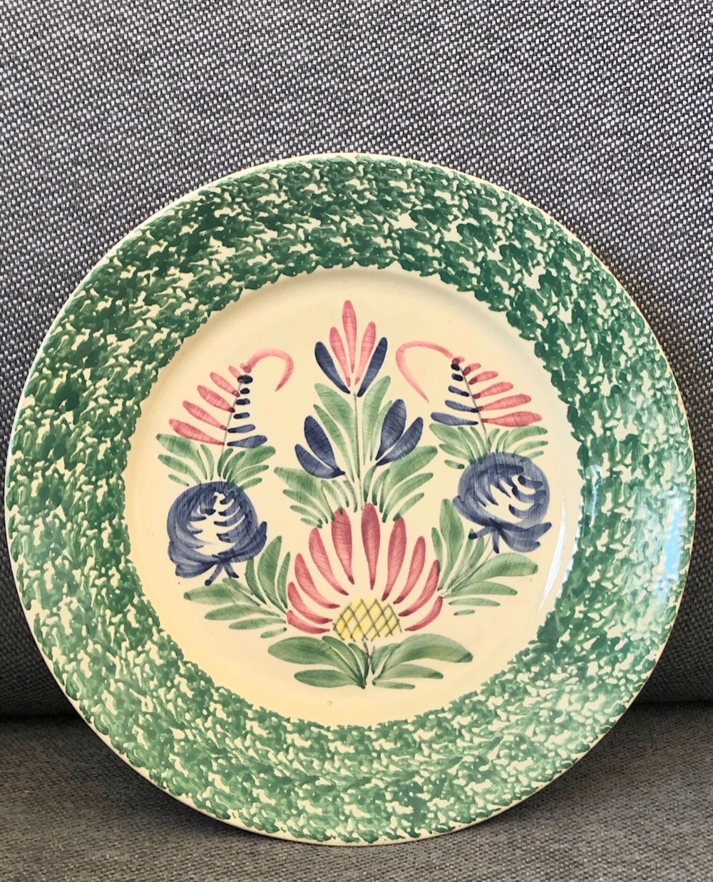 フランス蚤の市ヴィンテージ○Quimperカンペール焼○ディナープレート