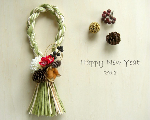 木ノ実とグリーンのしめ縄飾り☆お正月飾り☆しめ縄リース 木ノ実とグリーンのしめ縄飾り☆お正月飾り☆しめ縄リース 【公式通販