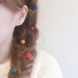 ぼんぼりスパイラルヘアピンセット 1枚目の画像