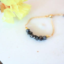 Resale *14Kgf! Black diamond ☆Size adjustable natural stone 鏈環 第6張的照片